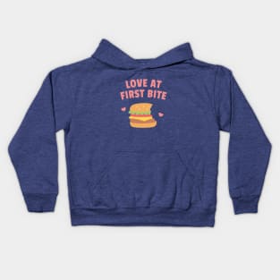 Burger Love At First Bite Funny Kids Hoodie